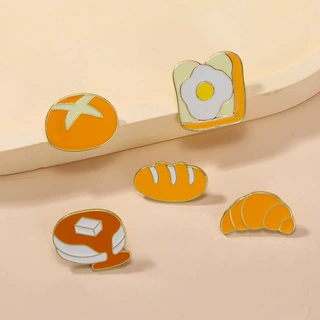 卡通合金徽章美食系列牛角面包可爱蛋糕美拉德色系衣服装饰品胸针