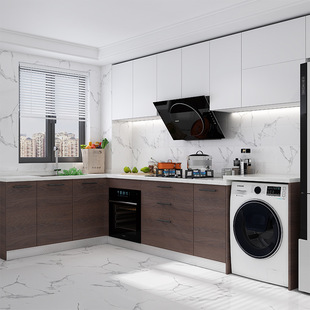 Nanjing whole house kitchen countertop stove cabinet Cabinet kitchen cabinet door quartz stone Integrated Household