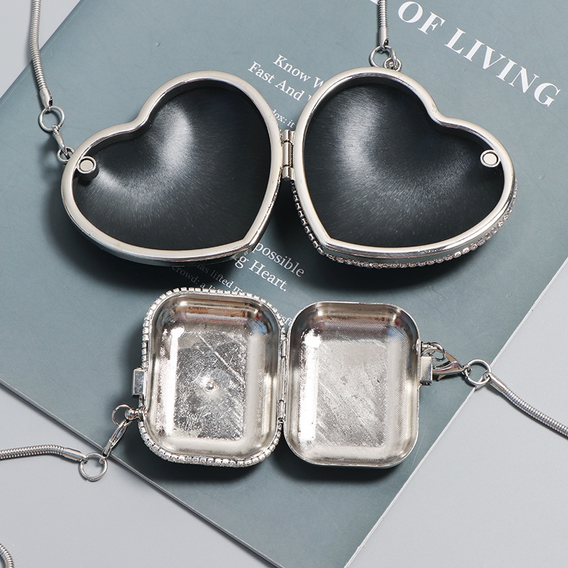 86g Weight Magnetic Buckle Closure Type Chain Strap Type Evening Bag Bags Type Casual, Party Occasion Acrylic Material Solid Color Pattern All Seasons Season Women's Gender Diamond Design Streetwear Style Heart-shaped, Square Shape Acrylic Solid Color Heart-shaped Square Evening Bags 13
