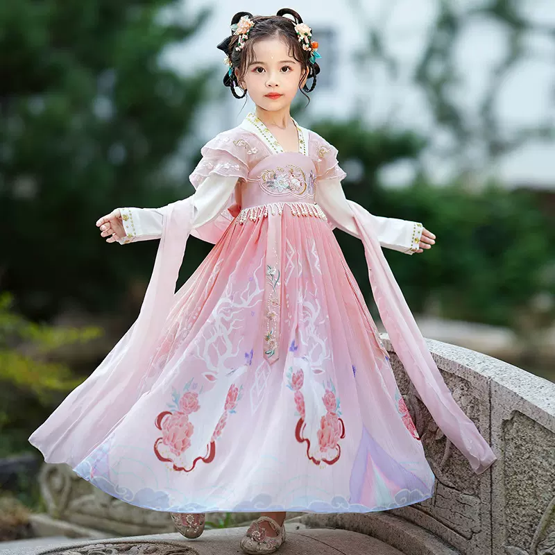 女童儿童节汉服连衣裙2025新款童装中国风裙子小女孩唐装公主裙