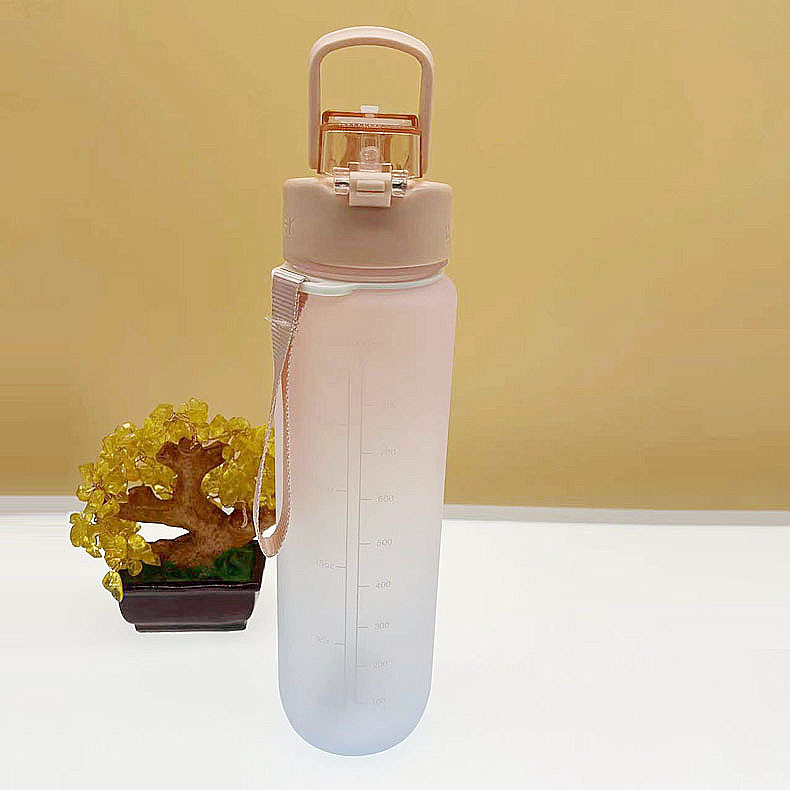 Comercio exterior gradiente color deportes hervidor de agua gran capacidad moda taza portátil helada fitness bebida directa plástico