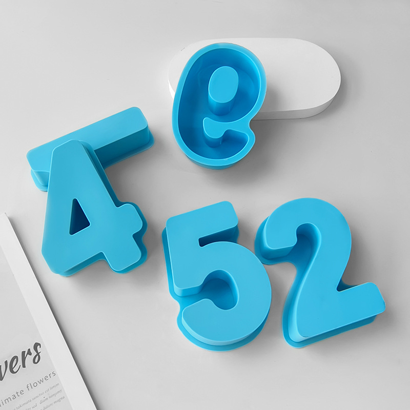 Tamaño pequeño molde de pastel de silicona para hornear digital molde de pastel de silicona Digital 0-8 árabe