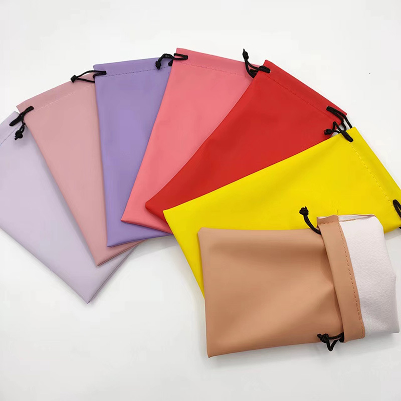 Bolsa para gafas con acabado mate, bolsa de almacenamiento para gafas a prueba de polvo, bolsa de almacenamiento con cordón de colores, gafas de sol, bolsa para gafas de miopía