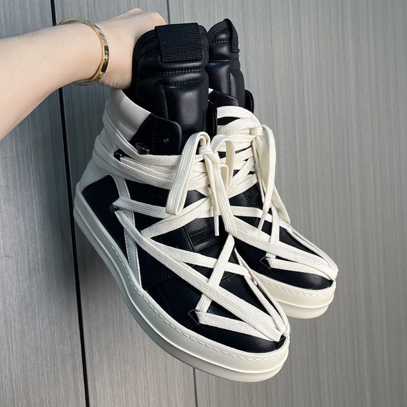 2026 Four-Season Casual High-Top Trendy Shoes Outdoor Thick-Soled Height-Increasing Martin Boots Motorcycle Niche Design Sports Sneakers