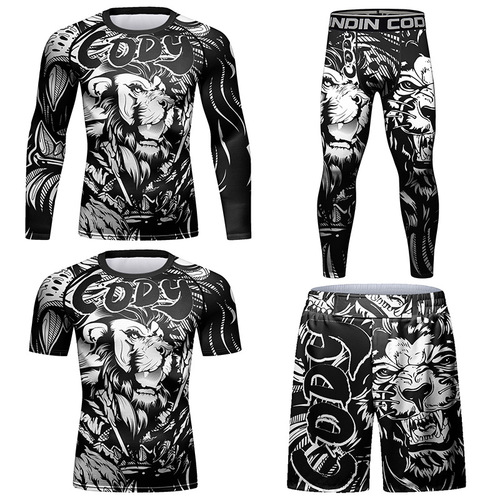 Men's Tights Sportswear New Printed Breathable Row Elastic Tight Pattern Exquisite Outdoor Versatile Clothing