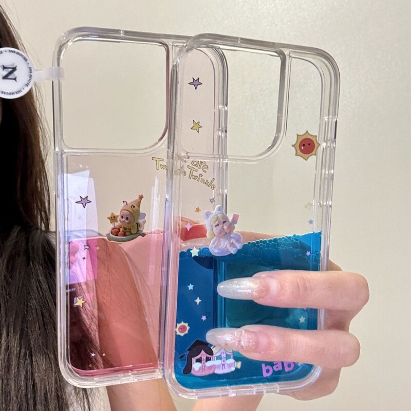 Fun Popular Quicksand Swimming Ring Crying Baby Suitable for Apple 16Promax Mobile Phone Case Iphone15 Cute 14/13P