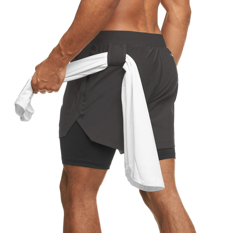 Heren zomer nieuwe geweven kwart shorts, sport sneldrogend basketbal midden taille met elastische binnenkant_voghion.com