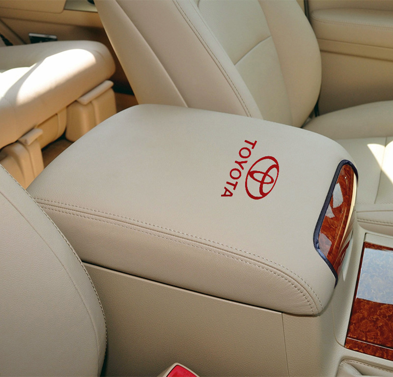 Toyota Center Console Armrest Box Cover for Toyota Land Cruiser 2008-2020 (Armrest box pad) - 2008-2020-beige-with-logo