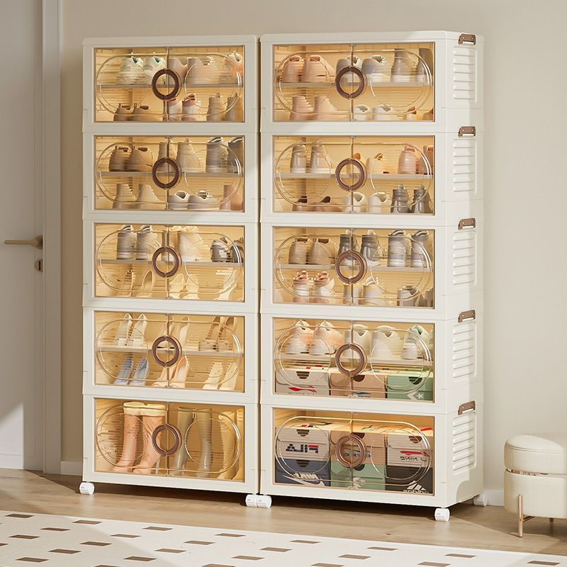 Jmo Multi-Layer Installation-Free Shoe Cabinet Shoe Box Plastic Storage Doorway Transparent Storage Dustproof Large Capacity Entryway Dormitory