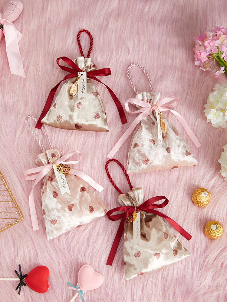 -絲絨喜糖袋創意網紅新品小清新唯美手提袋韓式仙女袋小布袋