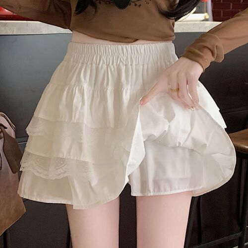 Ballet style white cake skirt skirt for women spring and summer fluffy skirt for small a-line short skirt lace lace skirt