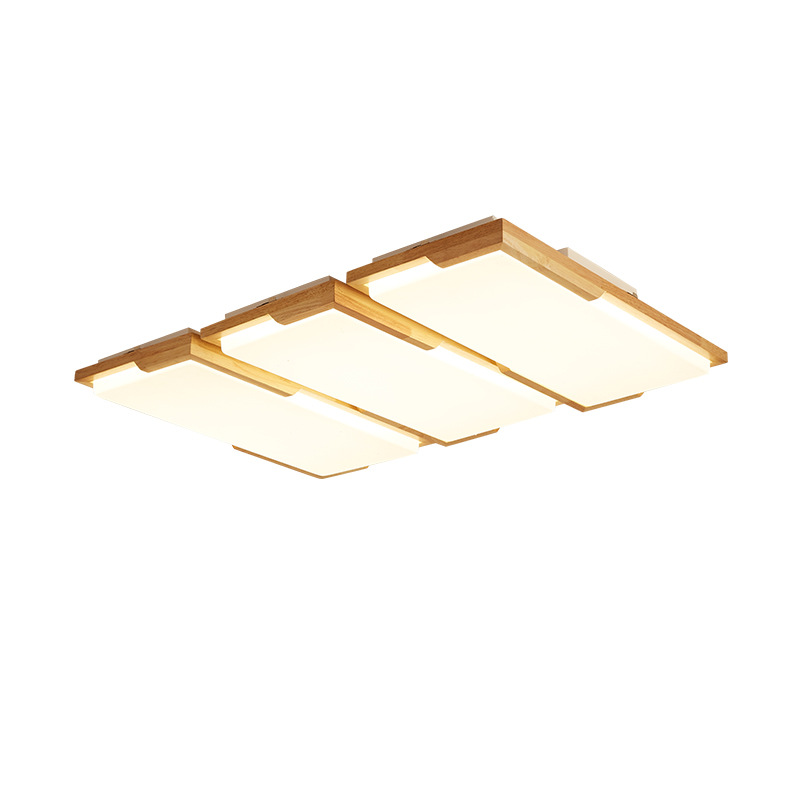 Gran vista de jardín lámpara de sala de estar simple estilo japonés lámpara de sala de estar principal estilo chino de madera lámpara de dormitorio lámpara zhongshan 176L
