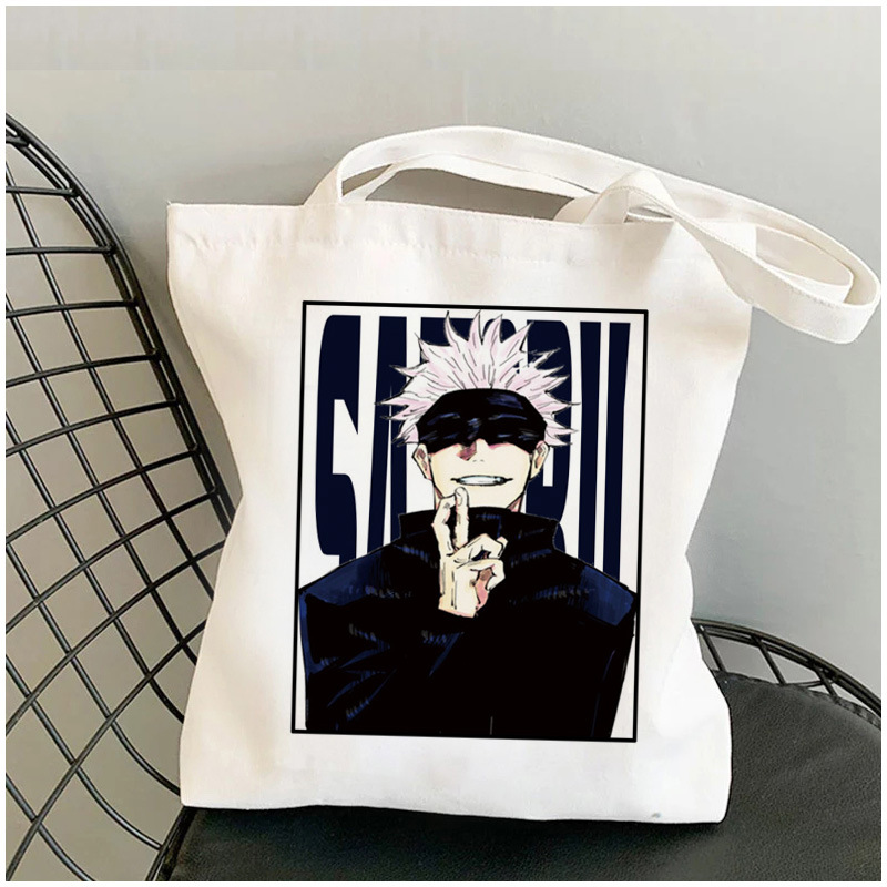 Jujutsu Kaisen impresa bolsa de lona Harajuku bolsa de hombro bolsa de compras de mano de moda Aliexpress Amazon