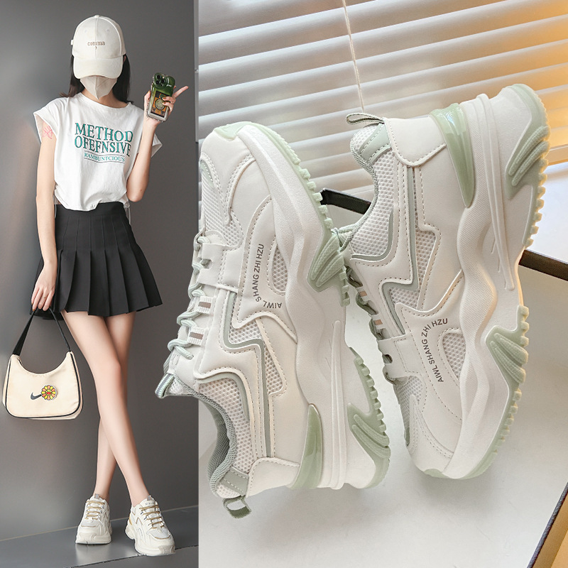 Modas zapatos de primavera y otoño 2025, nuevos zapatos deportivos casuales con suela gruesa, zapatos de mujer transpirables con suela suave