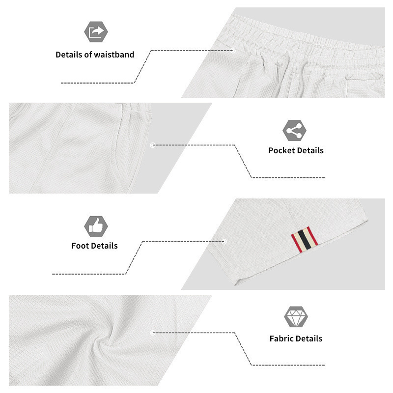 Men's Summer Waffle Knit Polo Shirt And Shorts Set, Casual Breathable Comfort Outfit For Daily Wear ​​Lightweight & Quick-Drying Fabric​_viptrois.com