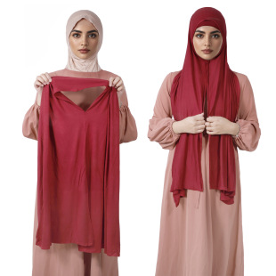 Malay Modal Baotou Convenient Scarf Monochrome mercerized Cotton Sweat Hood Soft Shawl Fashion Long Scarf