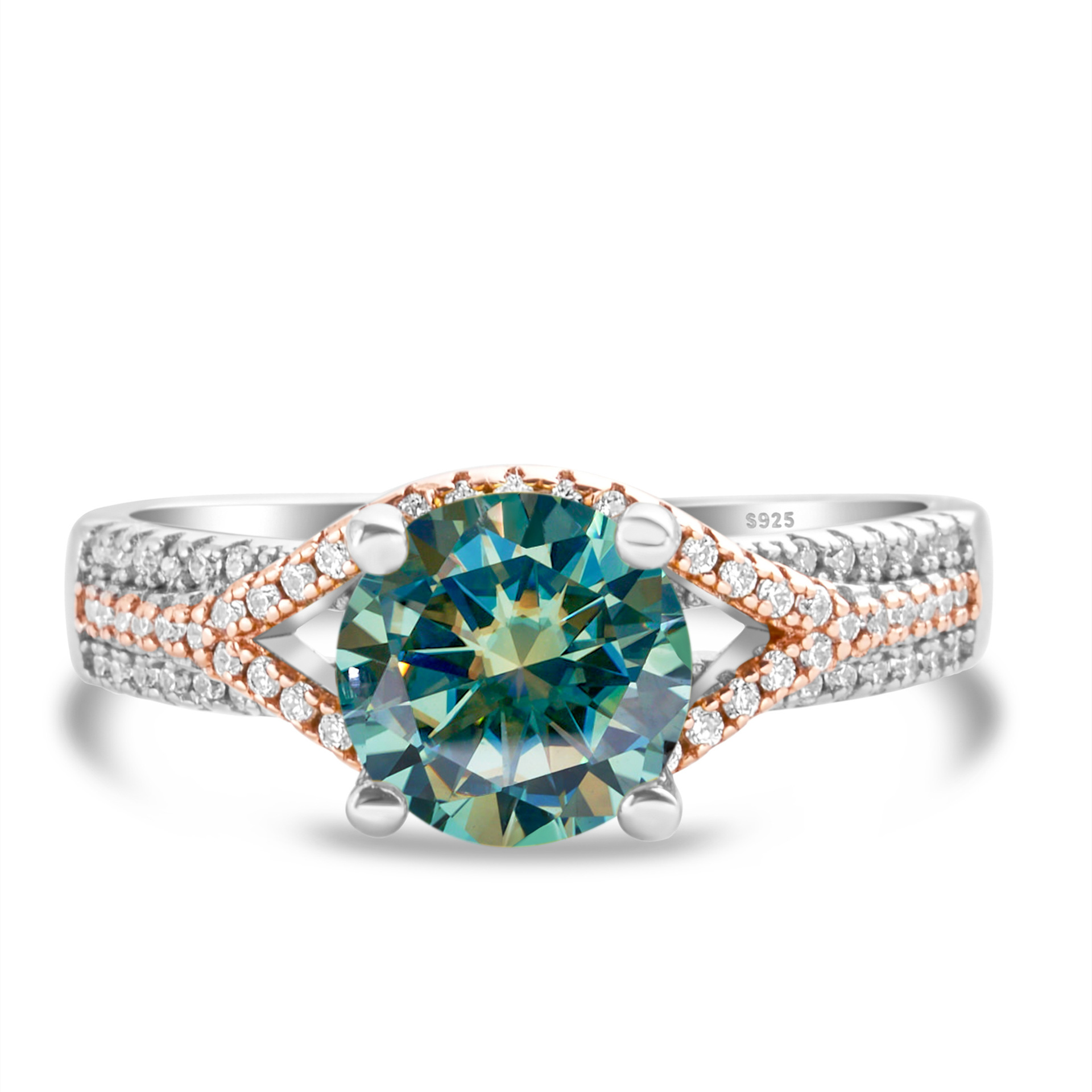 Anillo de flores de automóviles anillo de diamantes de moissan anillo de plata femenino exagerado oro anillo de diamantes de dos colores anillo de chatarra en vivo suministro