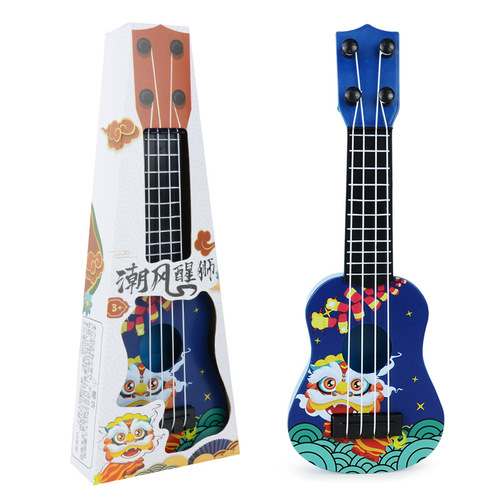 New children's mini guitar model Cartoon awakening lion can play simulated ukulele musical instrument toy enlightenment