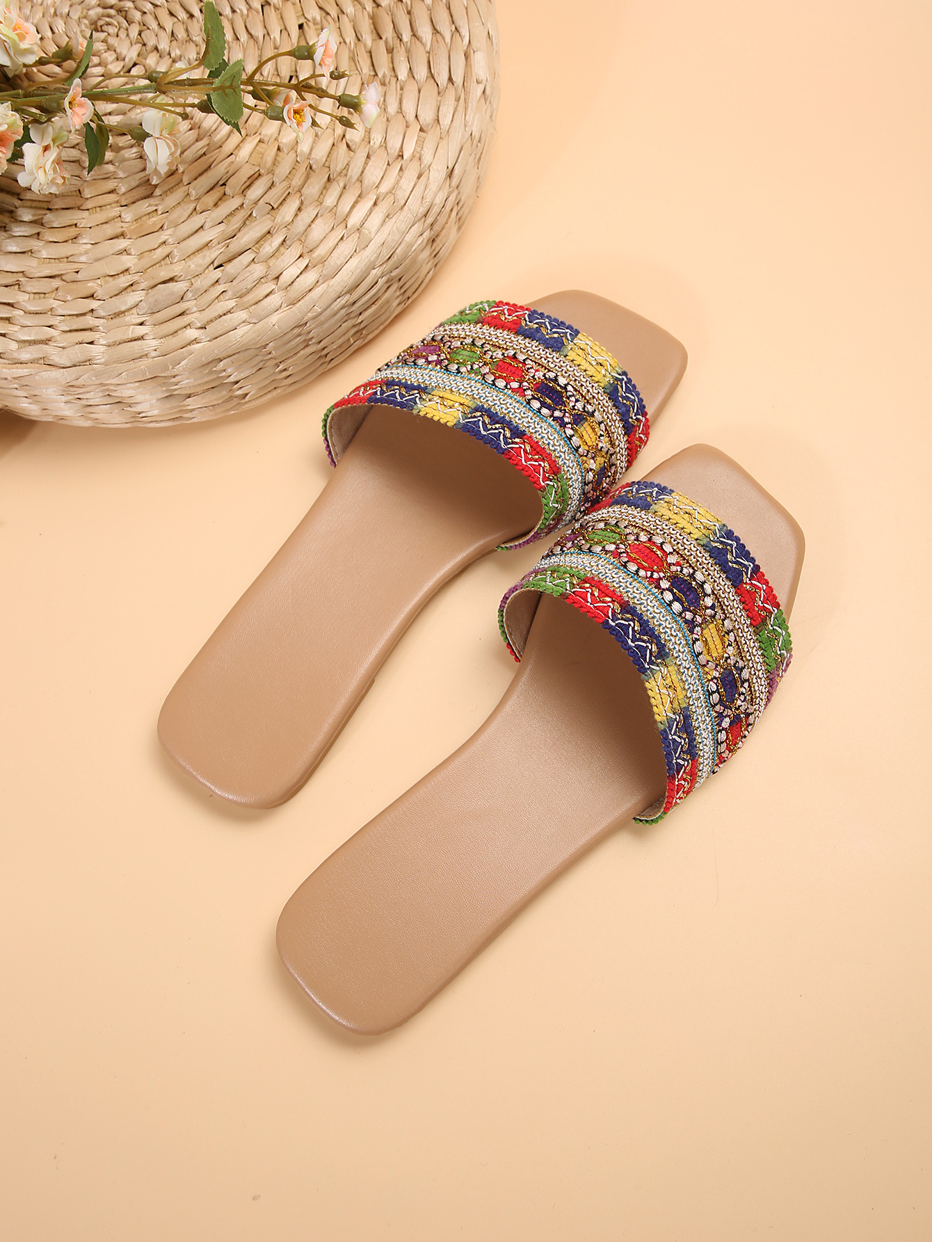 Women's Vacation Color Block Open Toe Slides Slippers display picture 1