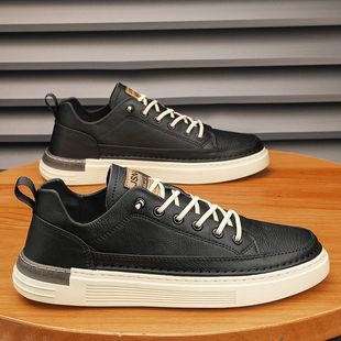 Men's Shoes 2024 New Spring All-match Men's Ins Casual Leather Shoes Men's Shoes High-value Fashionable Handsome Sneakers