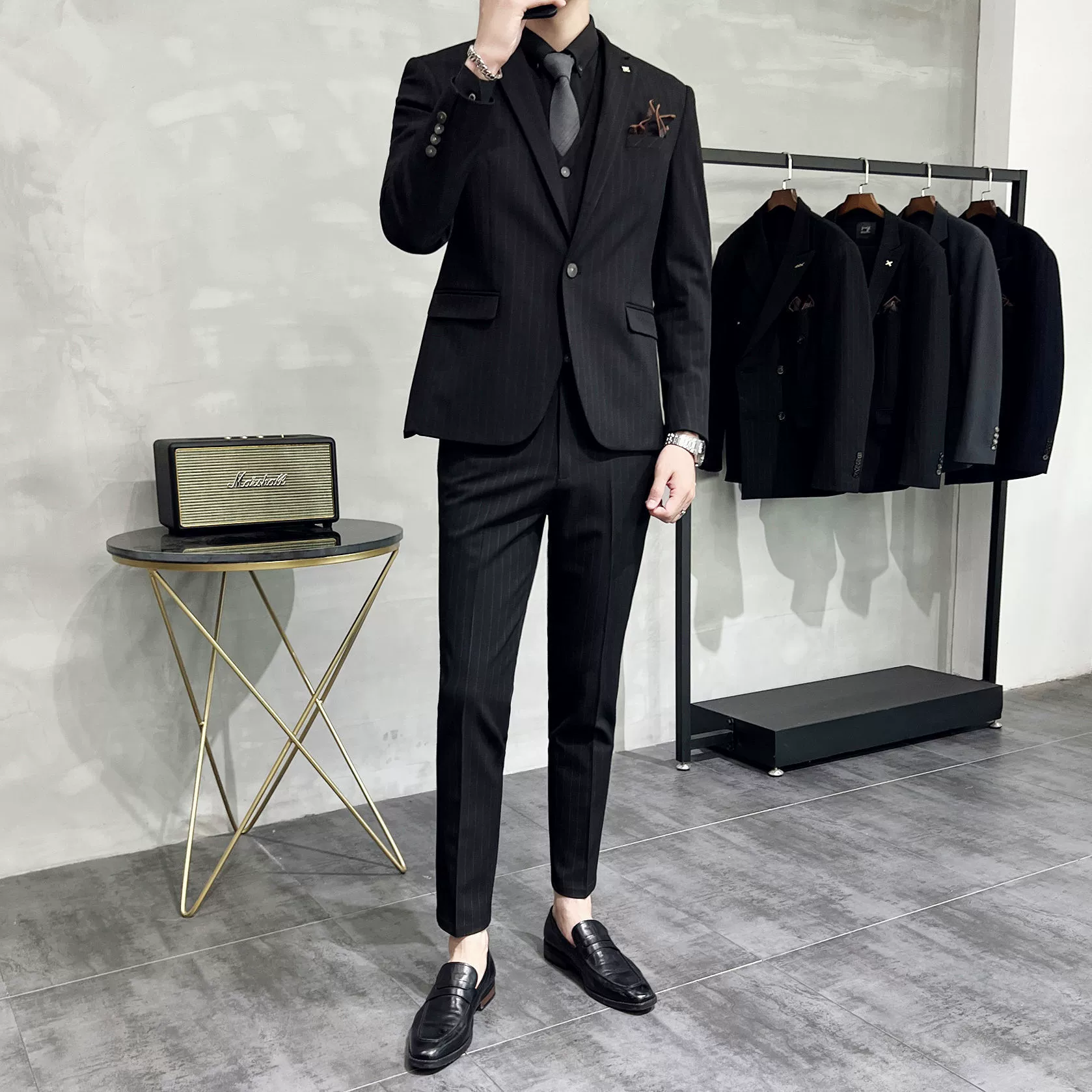 Classic suit jacket, set, high-quality style, Korean style, plus size