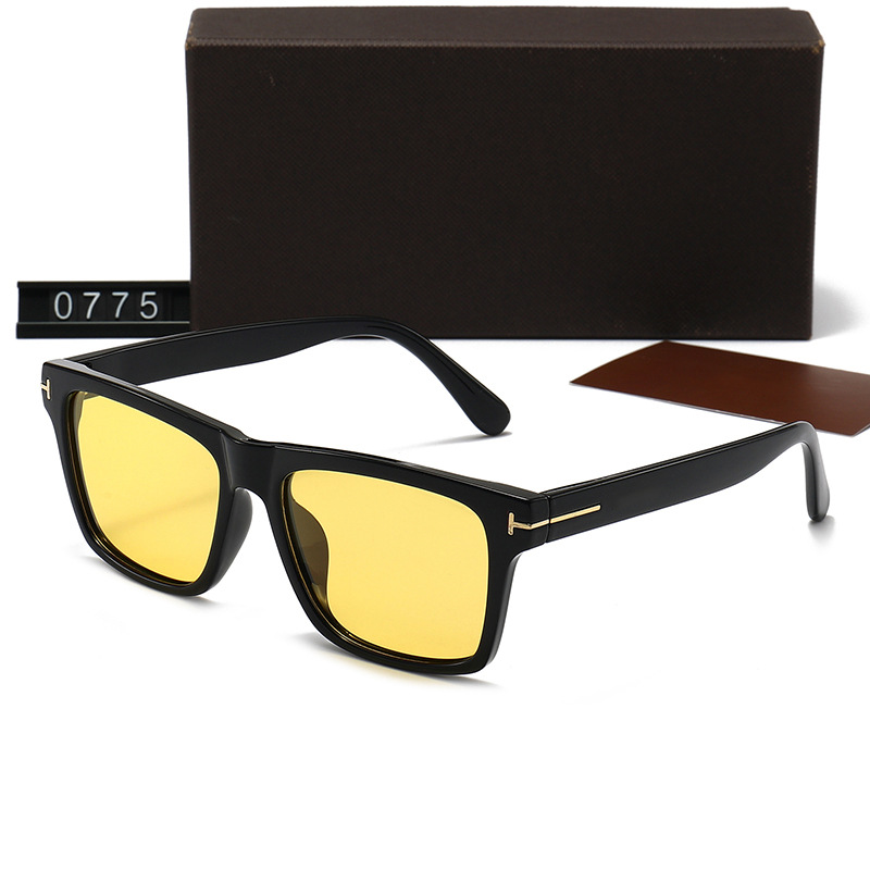 Other Square-Frame Acetate Sunglasses Black Yellow (0775)