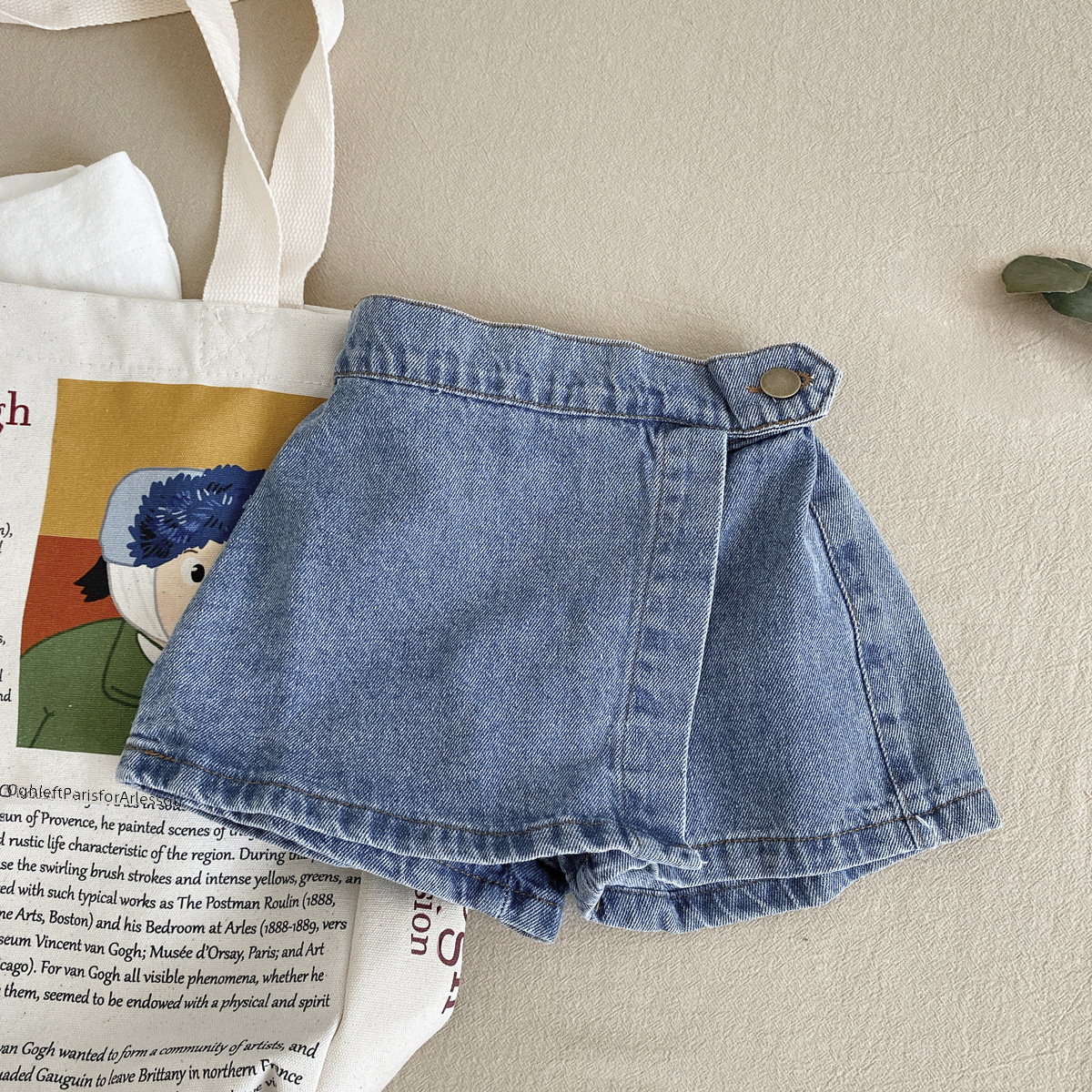 Girls denim skirt 2023 summer new product children's Korean button versatile shorts baby girls jeans