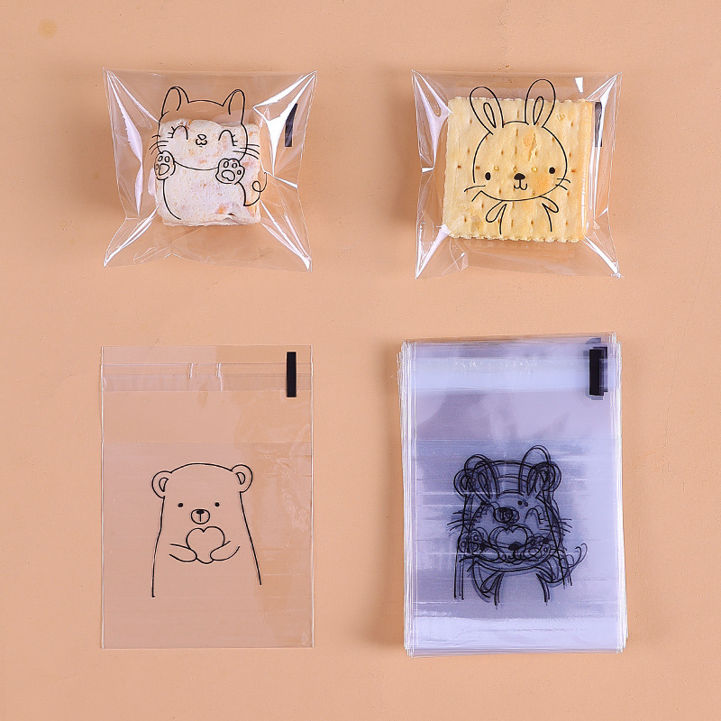 Navidad auto-Sellado bolsa pegajosa copo de nieve bolsa de embalaje crujiente máquina de sellado bolsa Año Nuevo leche azufaifo Galleta de vaca papel de embalaje azúcar