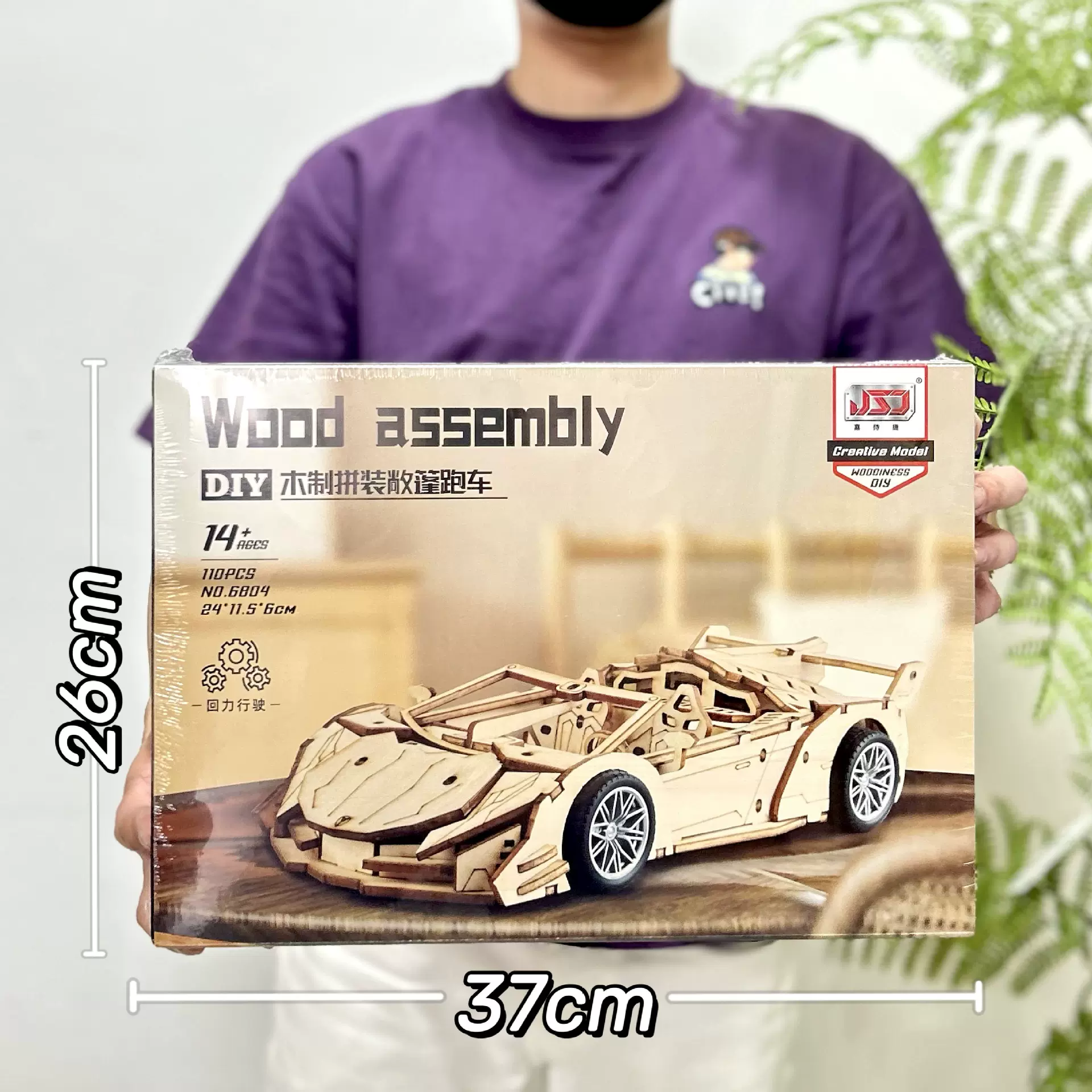 男孩玩具木制拼装玩具车模型儿童DIY手工材料木制拼装回力车批发