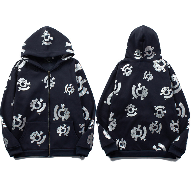 Retro trend cardigan hip-hop style with zipper