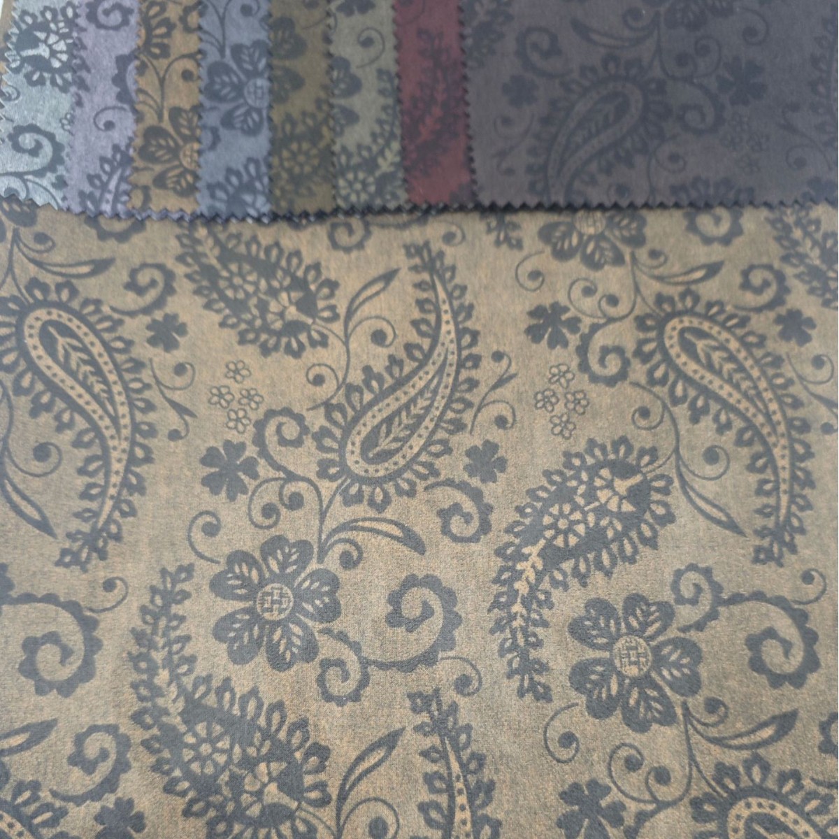 麂皮绒空气层数码印花腰果花柯桥仓库大量库存