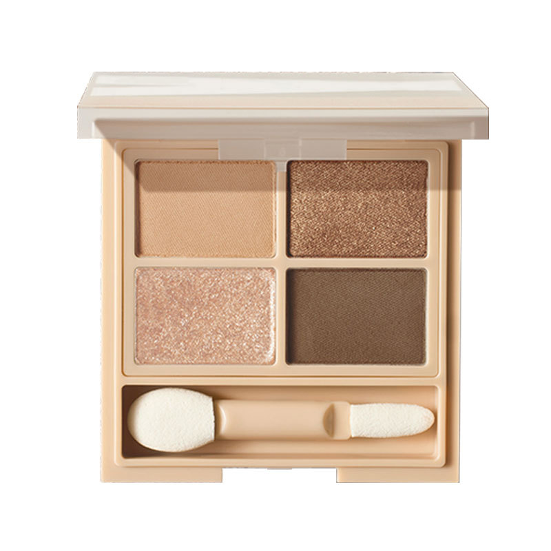 翠黛闪亮丝滑四色眼影芝麻盘修容哑光大地色新手彩妆加工定制oem