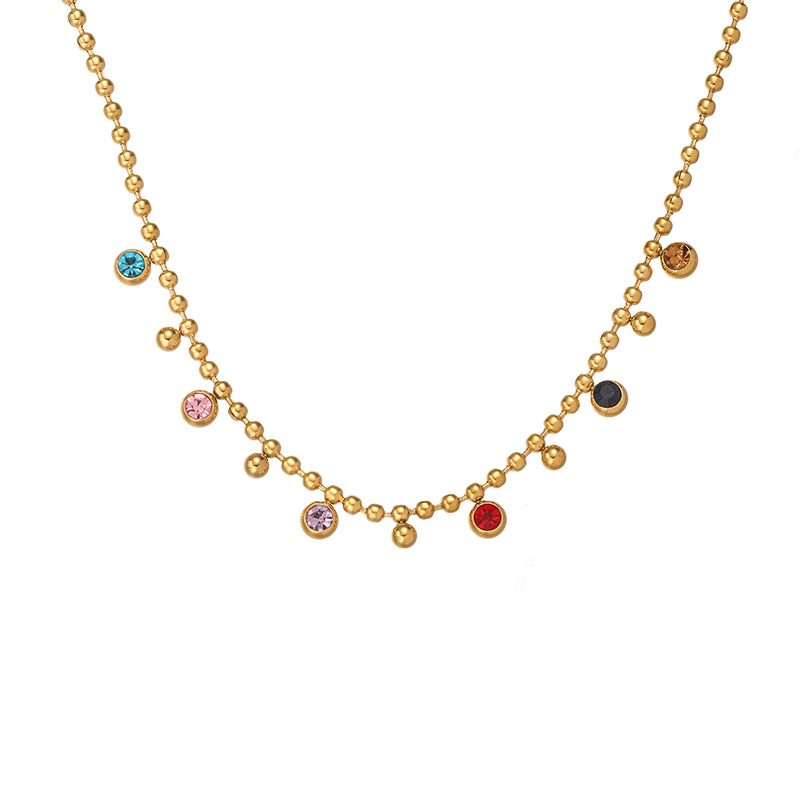 Necklace Classification Wholesale Jewelry Classic Style Geometric Titanium Steel Plating Ball Chain Necklace