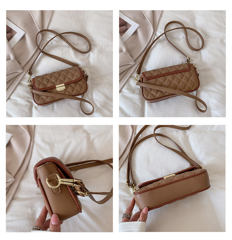 Classic Style Diamond Embroidery Thread Small Bag 2021 New Autumn And Winter Women's Bags Ins Messenger Bag Shoulder Underarm Small Square Bag display picture 18