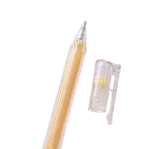 Creative Pearlescent Glitter Chalk Gel Pen, Sparkling Pen for Journaling & DIY Doodling — Gold-Charm Pen with Shimmering Glow