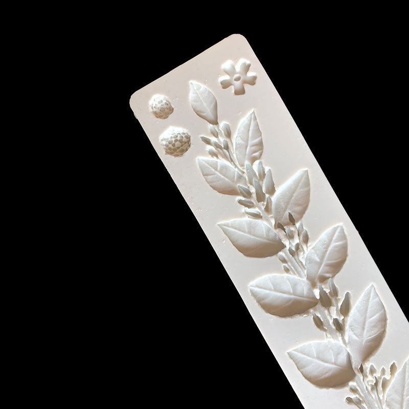 Hoja de La Flor de escalada vid planta tallo hoja flor molino de viento Jazmín molde de silicona DIY pastel Garland decoración del borde