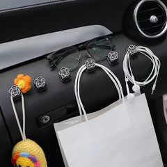 Car Hook Front Car Decorative Accessory Collection Camellia Multi-functional Storage Organizer Scratch-free Adhesive Hook