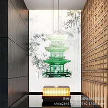 中式亚克力透明阁楼建筑艺术高级仿真雕塑软装饰品小房子模型摆件