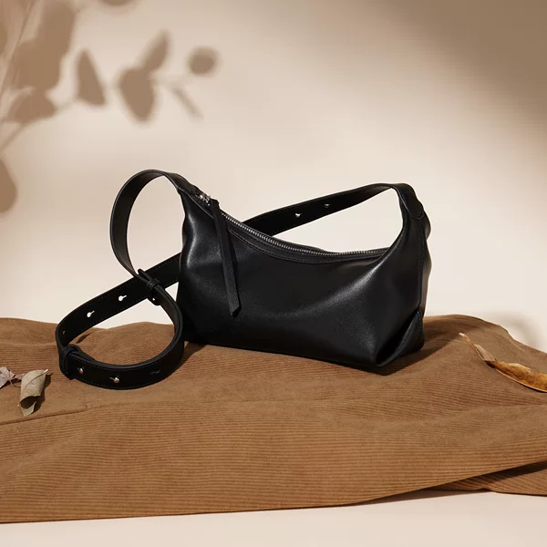 New Cowhide Dumpling Bag, Niche Design, Fashionable and Versatile Genuine Leather Armpit Bag, High-End Genuine Leather Shoulder Crossbody Bag