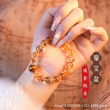 天然金发晶手链女黄塔晶闪电黄虎眼石转运水晶手串礼物时尚爆款链