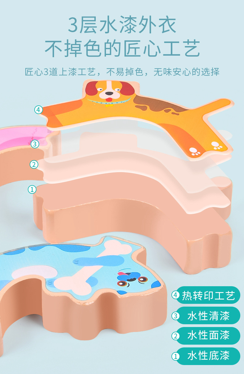 Domino, Dog Stacking, Tall Strongman Stacking, board game, balance building blocks, adult stress-relieving wooden toys detail image 11