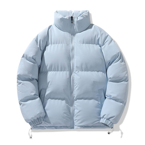 Down-filled cotton jacket for men with stand-up collar, thick winter outerwear, trendy brand, loose cotton coat, cold-resistant and warm bread coat for 2025 winter.
