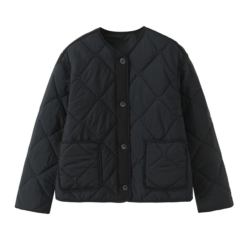 Pb&Za Cross-Border Supply 2025 Autumn New European and American Style Fashion Three-Color Cotton Jacket with Chest Pocket