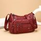 2024 New Women's Bag Cross-border Middle-aged and Elderly Mother's Bag Shoulder Bag Trendy Foreign Trade Women's Crossbody Bag Washable Leather Satchel