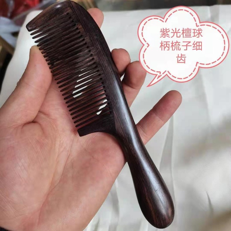 北部の紫檀のボールの柄の櫛の赤い木の櫛の木製の厚いハンドルの櫛|undefined