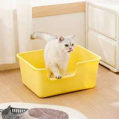 一体型超大型防外スプラッシュ猫トイレ特大開放型猫砂盆巨大半閉鎖型猫砂盆