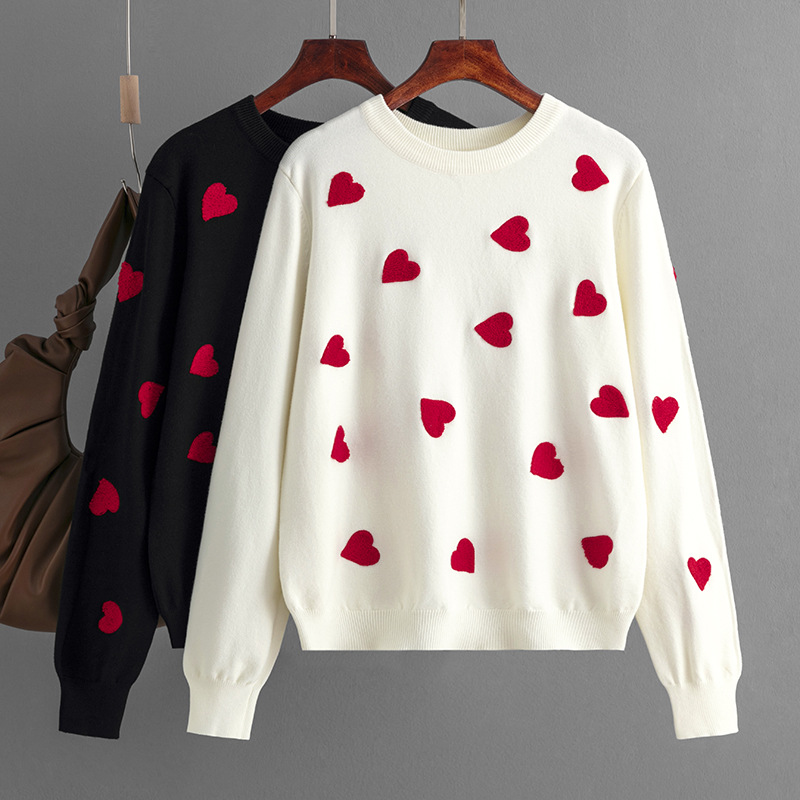 Women's Sweater Long Sleeve Sweaters & Cardigans Casual Heart Shape display picture 1