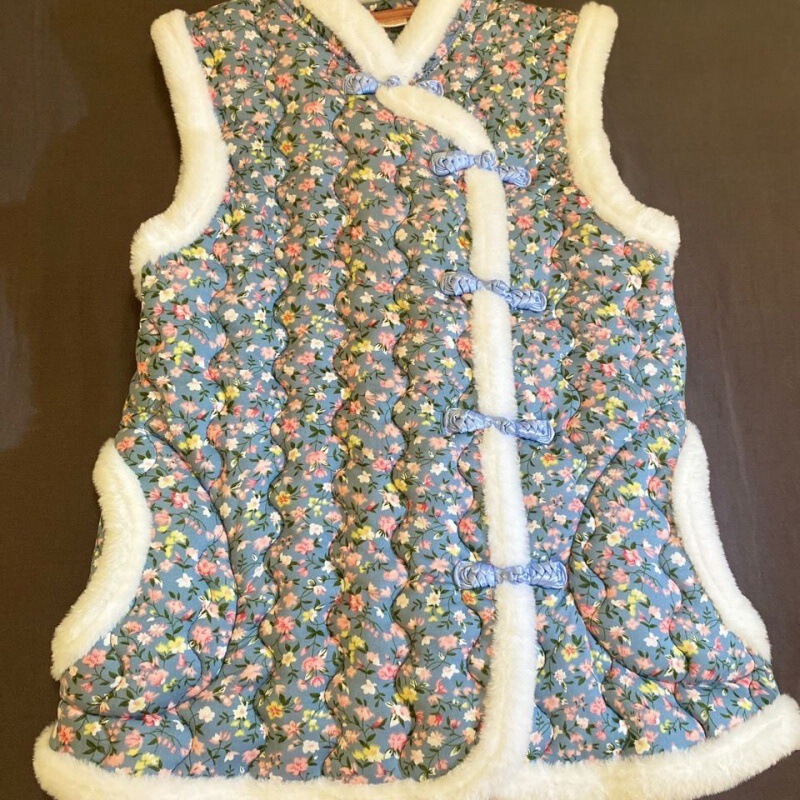 Large floral jacket new style vest style large flower antique cotton vest national fashion women's clothing style ethnic style waistcoat autumn and winter independent station