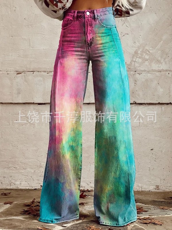 スポット卸売人気独立系サイト Xiyin AliExpress ヨーロッパとアメリカの貿易大きいサイズの女性のカジュアルパンツ薄い模造ジーンズ|undefined