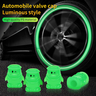 Cross-border hot-selling manufacturers can paste LOGO New cute pet penguin luminous fluorescent valve core cap valve cap